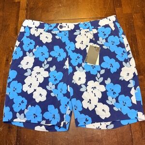 G/FORE Maverick Hybrid Short Mens 36 Blue Floral Golf Shorts NWT